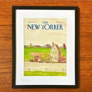 Framed 1987 The New Yorker Cover July 20 James Stevenson Farm